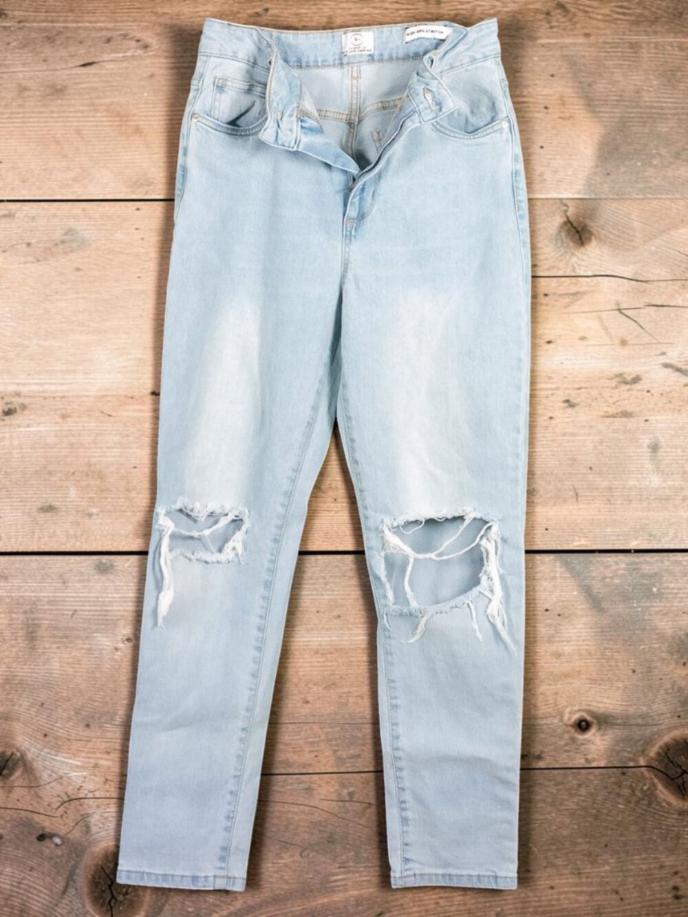 Cotton:On High 90s Stretch Mom Jeans Light Wash Blue Size 6